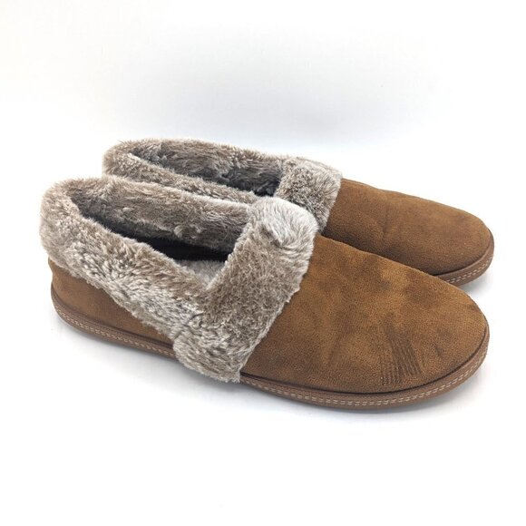 Skechers Cali Memory Foam Faux Chinchilla Shearling Slippers Women's 10 (40) Tan - Picture 1 of 6